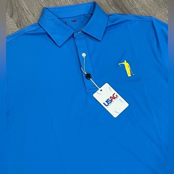 NWT USAG U Suck at Golf Large Blue Performance Polo Golf Shirt William Murray - Picture 2 of 6